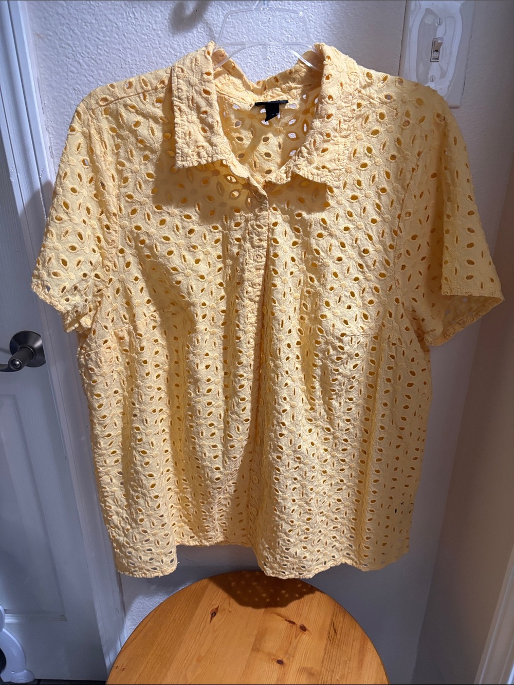 torrid Yellow Eyelet Button-Down Shirt 2